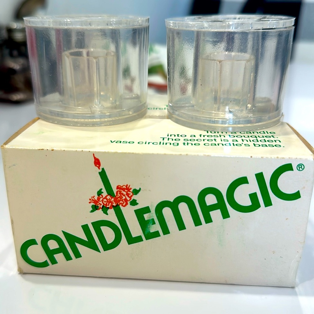 Vintage lucite candle stick holders. 2 boxes 2 pc in each box = 4 pcs total.
